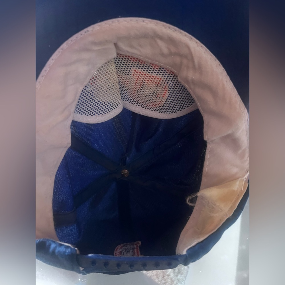 VTG Denver Broncos NFL Blue Script Spell Out Snapback Cap Football Hat 1990’s - Picture 5 of 6